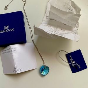 Authentic Swarovski Heart Necklace blue